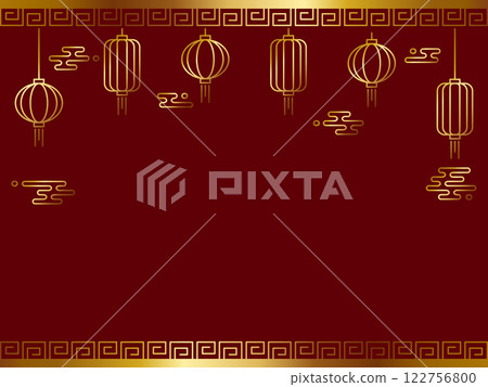 Luxurious Chinese-style background: red and gold 122756800