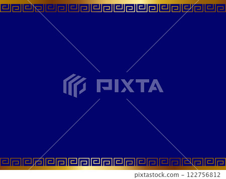 奢華中式背景：藍色與金色 122756812