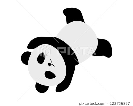 Illustration of a cute panda doing a cartwheel Illustration of a cute panda doing a cartwheel 122756857