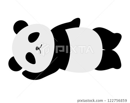 一隻可愛的熊貓躺下放鬆的插圖 一隻可愛的熊貓躺下放鬆的插圖 122756859