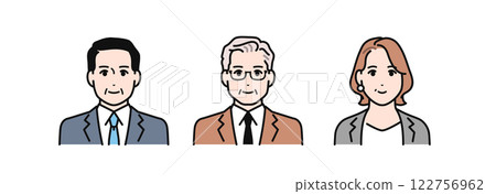 公司高階主管簡單向量插圖集 122756962