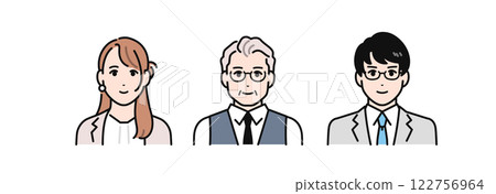 老闆和下屬的簡單向量插圖集 122756964