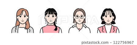 Working women simple vector illustration set 122756967
