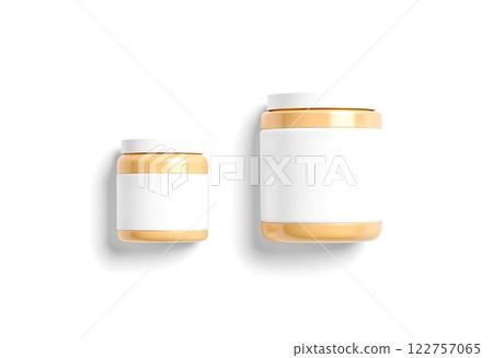Glass jar isolated on white background with clipping path 122757065