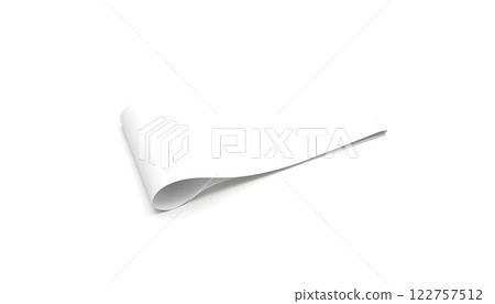 Blank white folded fabric mock up, side view. 122757512
