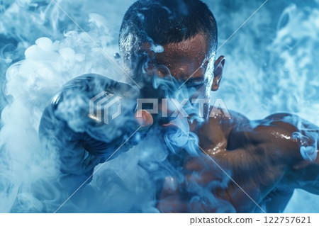Professional Boxing Match in Action. 122757621