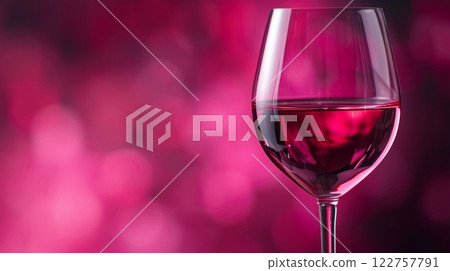 Party background with pink drink in glasses 122757791