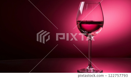 Party background with pink drink in glasses 122757793