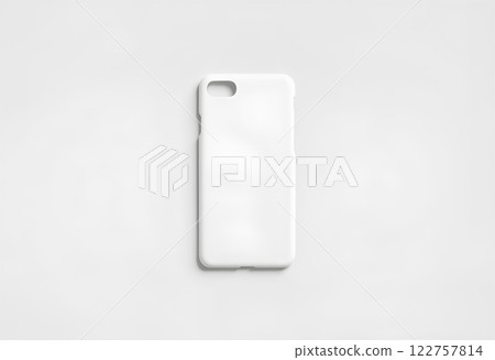 Blank transparent matt phone case mockup, isolated, top view. 122757814