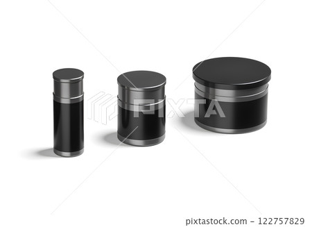 Blank Black nutrition can mockup, different sizes, isolated. 122757829