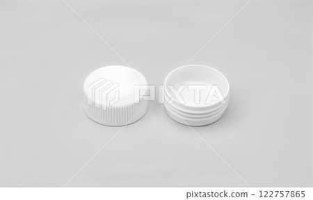 Blank white plastic bottle caps mockup set isolated, front and back side view, 3d rendering. Empty mineral water lids mock ups top. Fizzy pop circle clear cover design template. Soda drink element Blank white plastic bottle caps mockup set isolated, front and back side view, 3d rendering. Empty mineral water lids mock ups top. Fizzy pop circle clear cover design template. Soda drink element 122757865