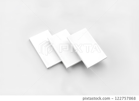 Blank white rectangles for phone screen web site design mockup, clipping path, 3d rendering. Smartphone app interface mock up. Website ui template browser display. Online application presentation. 122757868