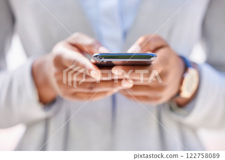 Online shopping, social media or ecommerce, a woman with a phone in her hands. A lady with a smartphone for email, work or a mobile game app. Technology, communication and worldwide internet contact. Online shopping, social media or ecommerce, a woman with a phone in her hands. A lady with a smartphone for email, work or a mobile game app. Technology, communication and worldwide internet contact. 122758089