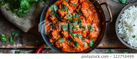 Indian Chicken Tikka Masala in a Korai 122758499