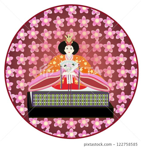 Illustration of a female chick with circular background 122758585