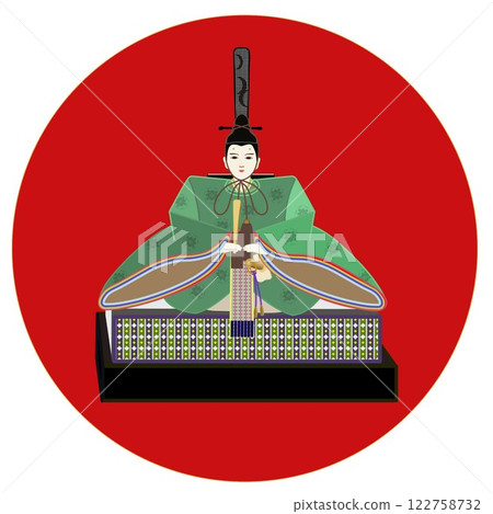 具有圓形背景的男娃娃插圖 122758732