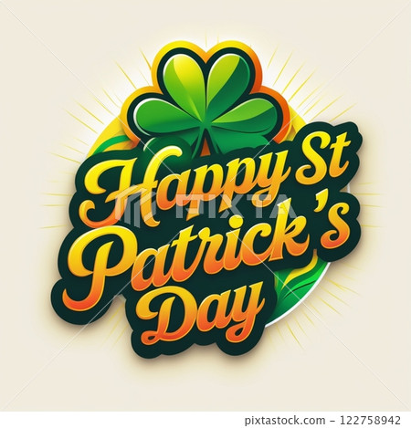 Happy St. Patrick's Day design with shamrock and Celtic ornament. Happy St. Patrick's Day design with shamrock and Celtic ornament. 122758942