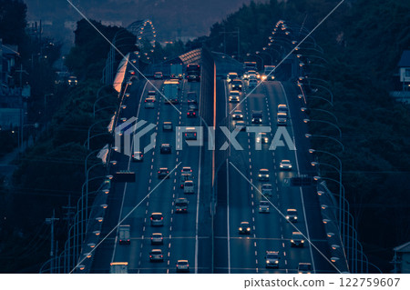 名神高速公路：夕陽影像 122759607