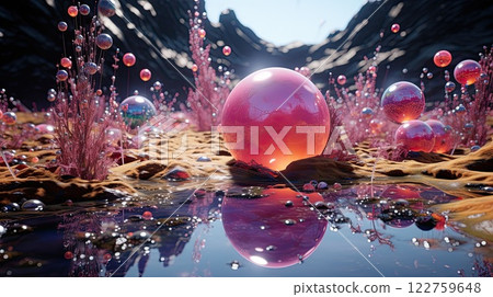 Universe, pinks gold purple blue abstract futuristic space background 122759648