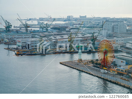 View of Kobe port from port tower. Kobe Japan. View of Kobe port from port tower. Kobe Japan. 122760085