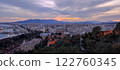 Panoramic sunset view of Malaga from Mirador de la Coracha, Spain 122760345