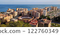 Panoramic view of Malaga featuring Plaza de Toros and port, Spain 122760349