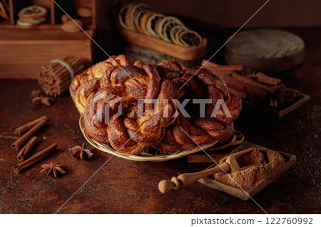 Traditional Scandinavian soft pretzels with cinnamon and sugar. Traditional Scandinavian soft pretzels with cinnamon and sugar. 122760992