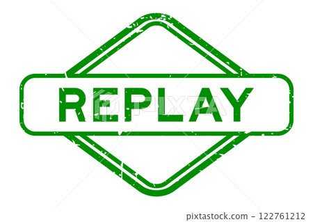 Grunge green replay word rubber seal stamp on white background Grunge green replay word rubber seal stamp on white background 122761212