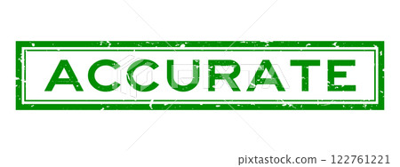 Grunge green accurate word square rubber seal stamp on white background 122761221