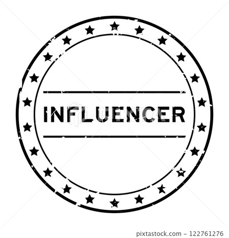 Grunge black influencer word round rubber seal stamp on white background Grunge black influencer word round rubber seal stamp on white background 122761276