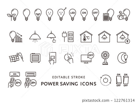 Energy saving icon set (monochrome) 122761314