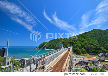 Kansai, Kinki, Yobe Station (Amarube Station), the Sanin Main Line express train Hamakaze crossing the Yobe iron bridge, Kami-cho, Hyogo Prefecture (3) Kansai, Kinki, Yobe Station (Amarube Station), the Sanin Main Line express train Hamakaze crossing the Yobe iron bridge, Kami-cho, Hyogo Prefecture (3) 122761488