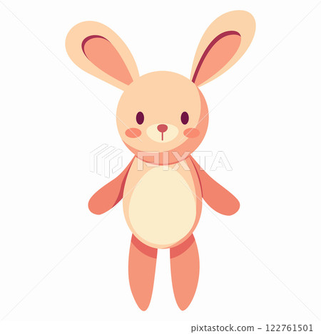 Cute Rabbit on White Background. 122761501