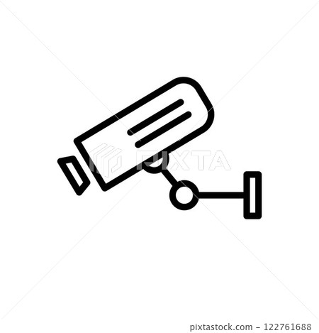 CCTV icon, video surveillance made linear style 122761688