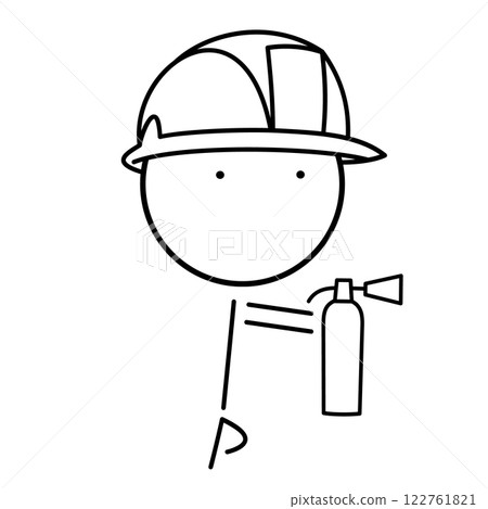 Fireman with a fire extinguisher Fireman with a fire extinguisher 122761821