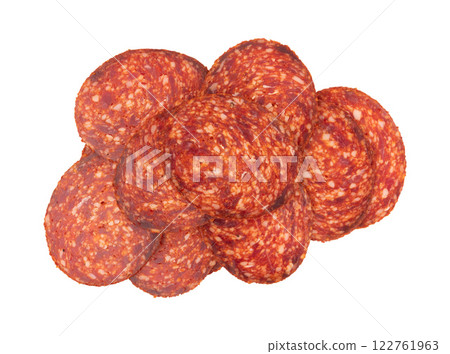 peppered salami sausage isolated peppered salami sausage isolated 122761963