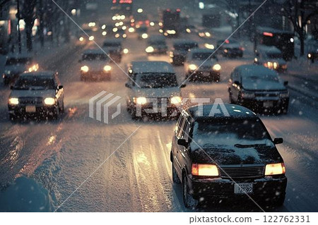 大雪導致交通擁堵 122762331