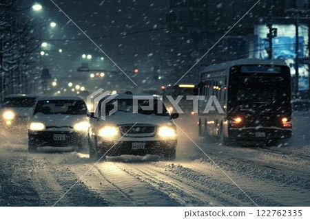 大雪導致交通擁堵 122762335