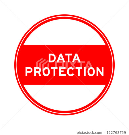 Red color round seal sticker in word data protection on white background Red color round seal sticker in word data protection on white background 122762739