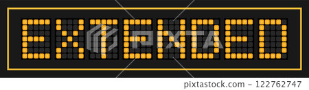 Orange color led banner in word extended on black background 122762747