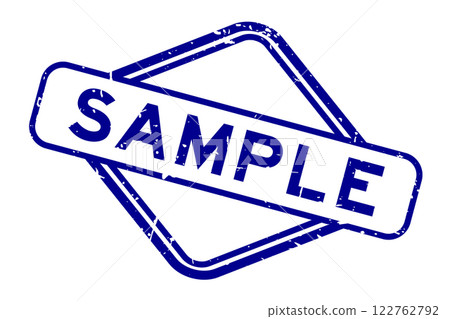 Grunge blue sample word rubber seal stamp on white background 122762792