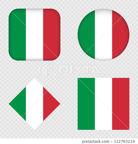 Italy Flag Icons Pack. Vector illustration. 122763219