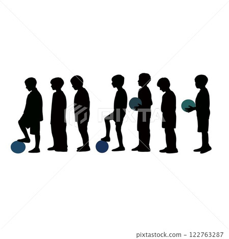 football team children, silhouette vector football team children, silhouette vector 122763287