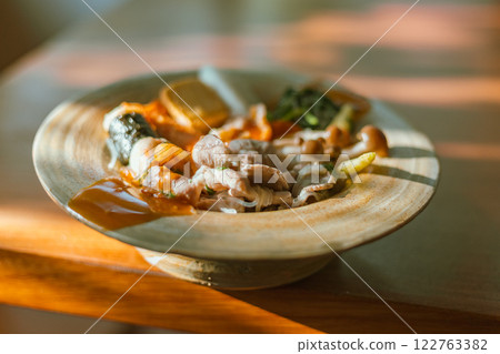 Close up thai food Sukiyaki 122763382