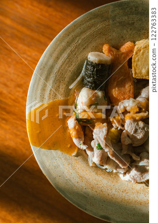 Close up thai food Sukiyaki 122763383
