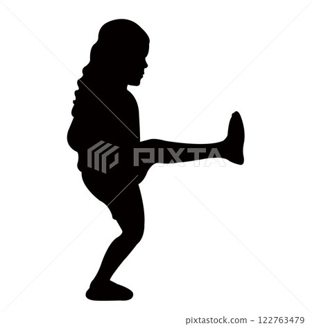 a child playing, silhouette vector 122763479