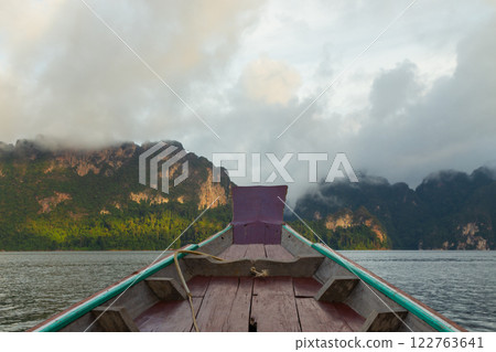 A beauty of Cheow Lan Dam or Rajjaprabha Dam Reservoir is in Khao Sok National Park in Surat Thani, Thailand A beauty of Cheow Lan Dam or Rajjaprabha Dam Reservoir is in Khao Sok National Park in Surat Thani, Thailand 122763641