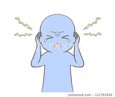 A person holding his head due to poor physical condition A person holding his head due to poor physical condition 122763648