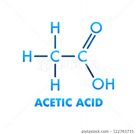 Acetic Acid Molecular Structure with Blue Gradient Acetic Acid Molecular Structure with Blue Gradient 122763735
