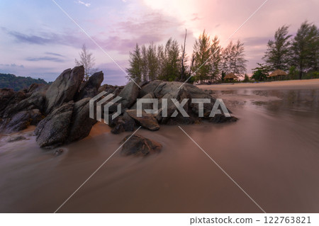 The beauty and tranquility on the beach of Koh Phra Thong, the largest island in Phang Nga Province, Kura Buri District The beauty and tranquility on the beach of Koh Phra Thong, the largest island in Phang Nga Province, Kura Buri District 122763821